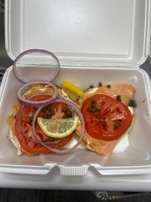 Neptune's Spear: Smoked Salmon Bagel.